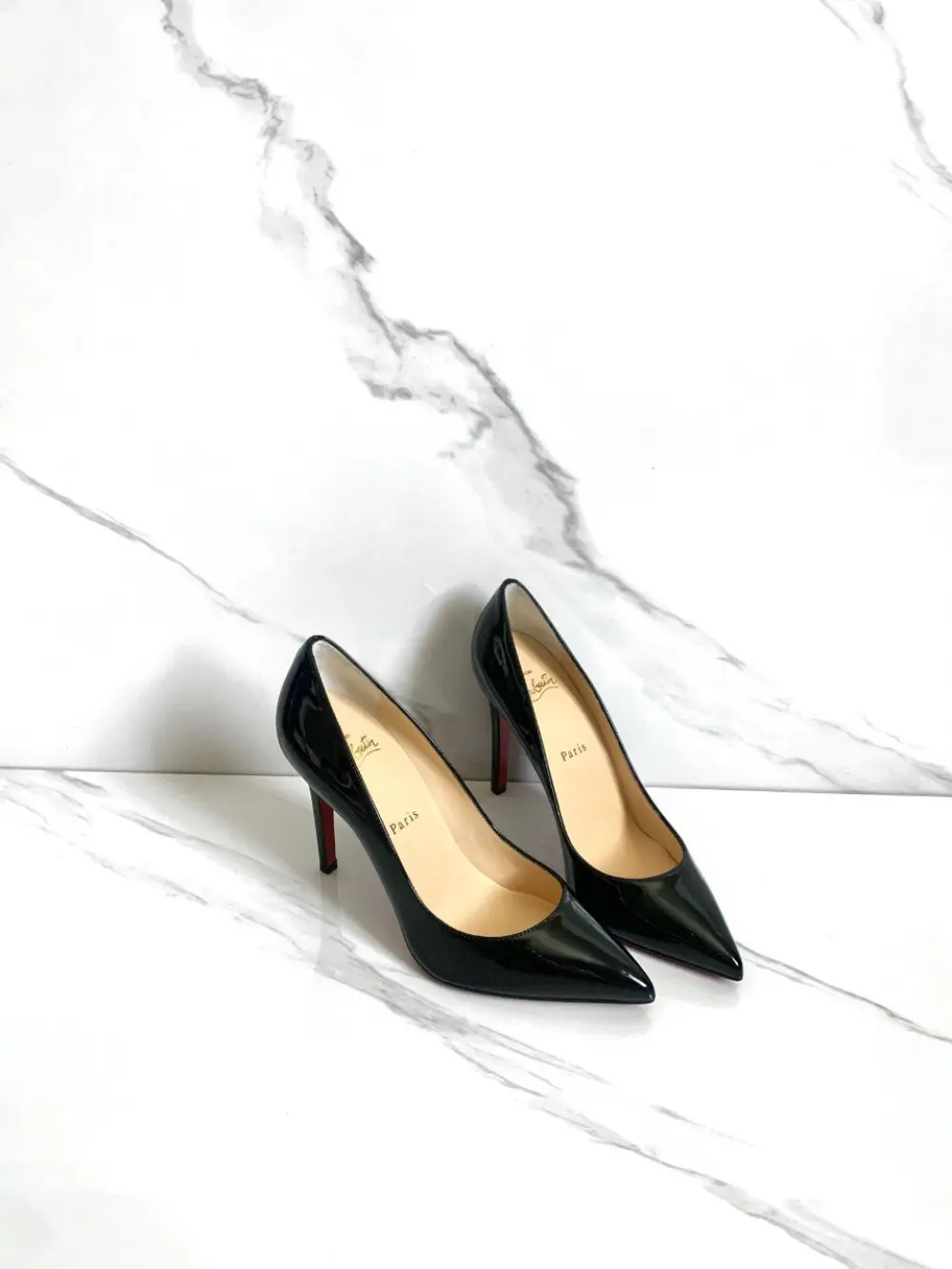 CL CHRISTIAN LOUBOUTIN PIGALLE FOLLIES 10CM black nero patent