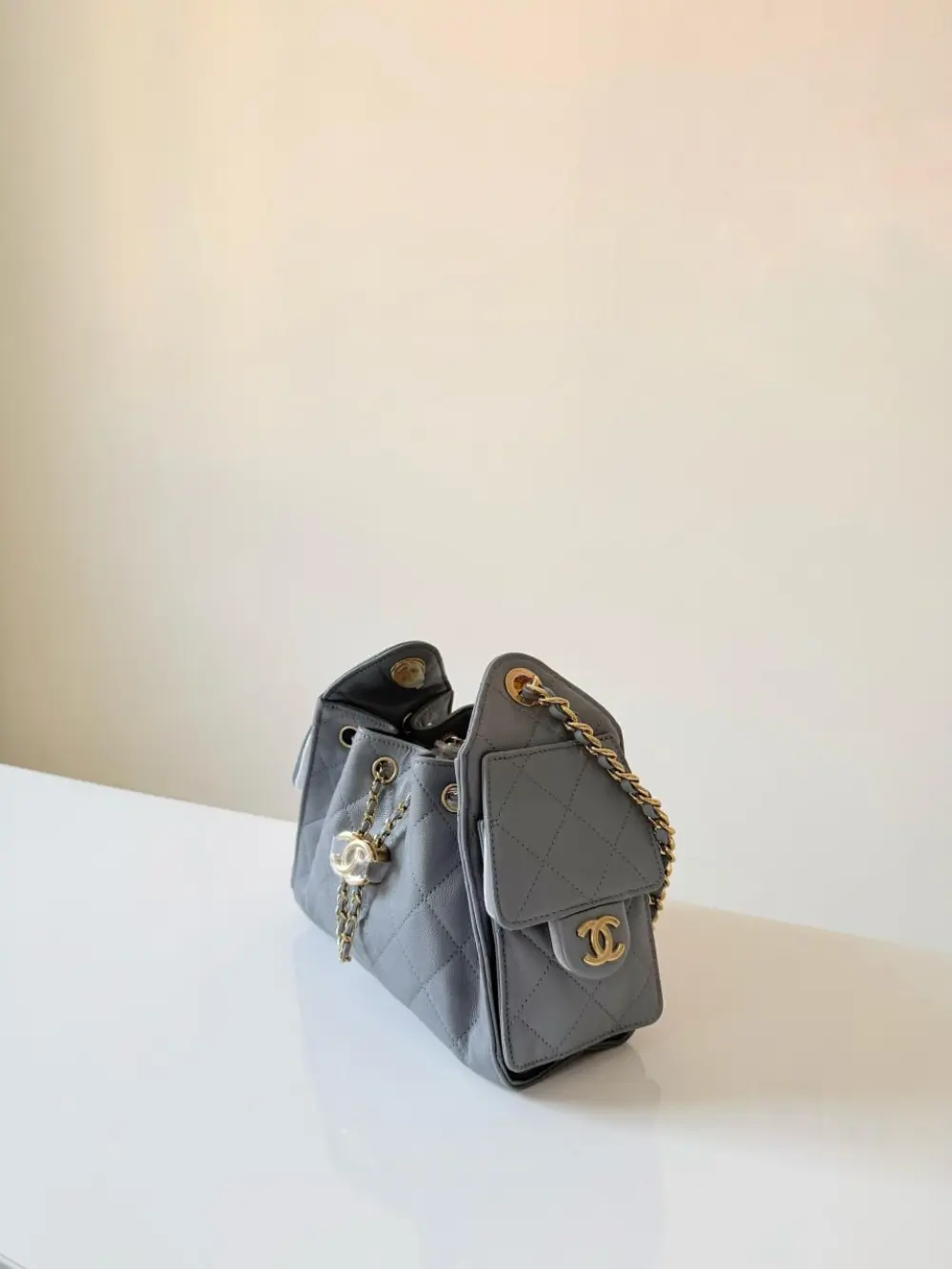 CHANEL C25 MINI HANDBAG GREY GHW