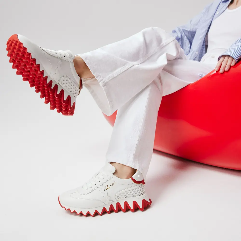 CL CHRISTIAN LOUBOUTIN SNEAKER LOUBISHARK all white