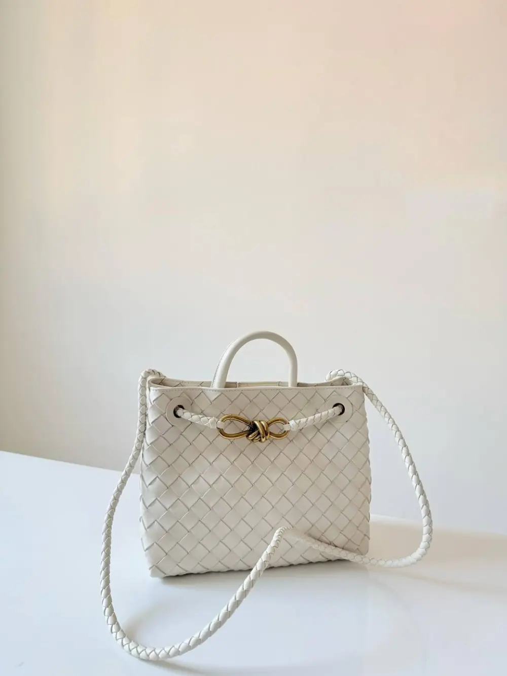BOTTEGA VENETA BV SMALL ANDIAMO BAG SEA SALT GHW