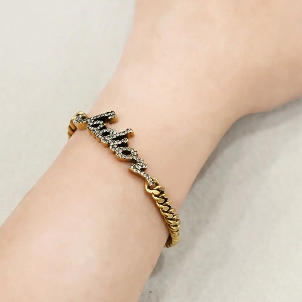 DIOR BRACELET CHAIN JADIOR CRYSTAL VINTAGE ghw
