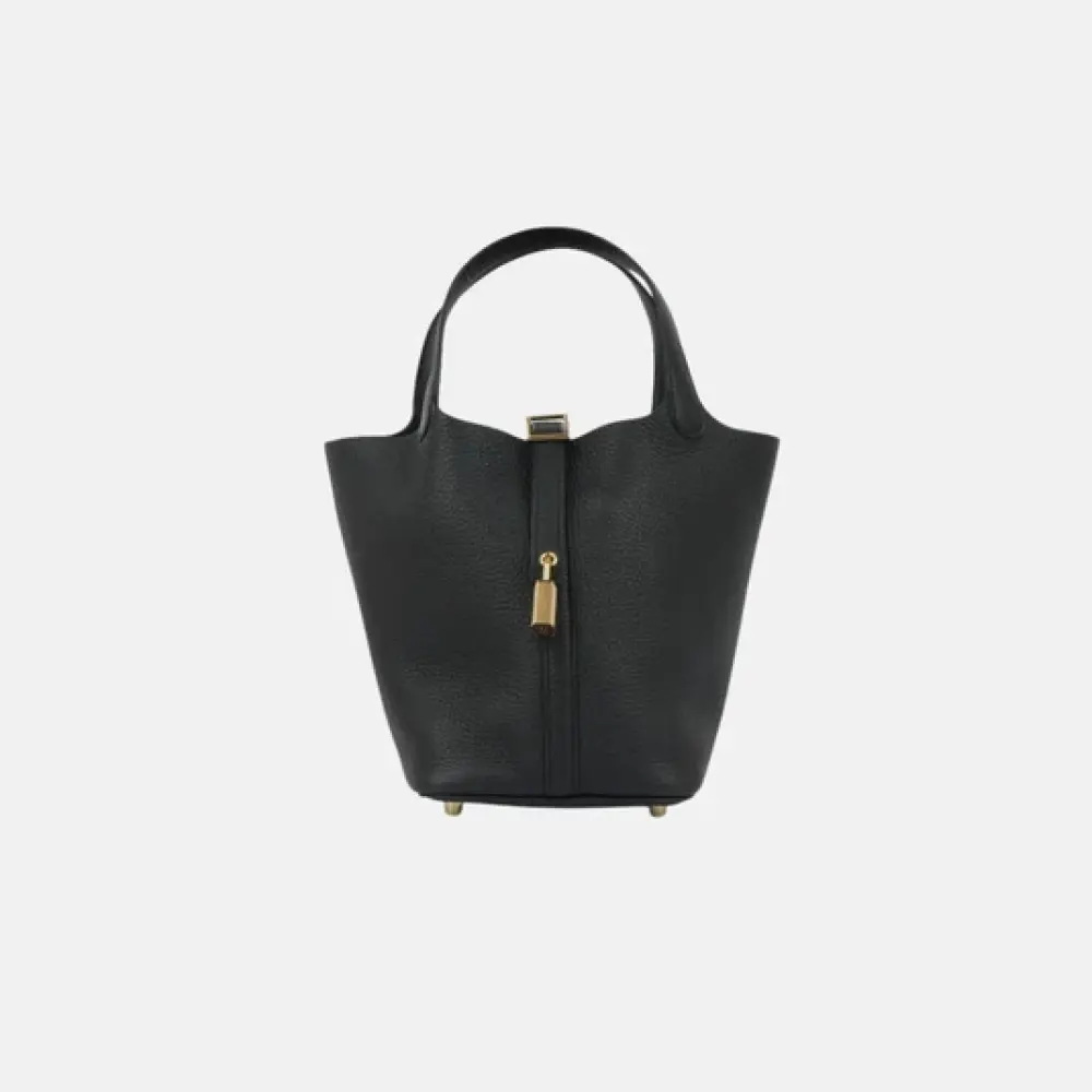 HERMES PICOTIN 18 BLACK GHW