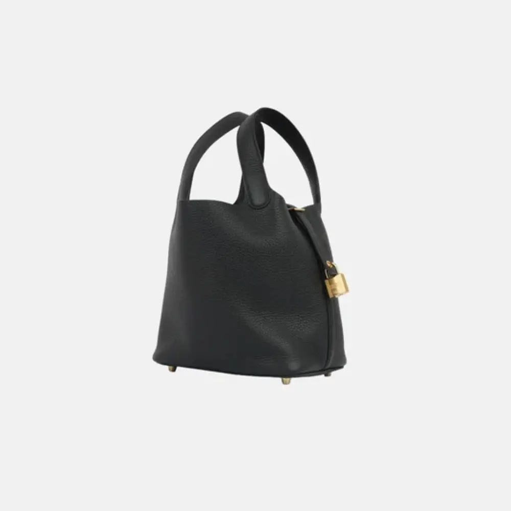 HERMES PICOTIN 18 BLACK GHW