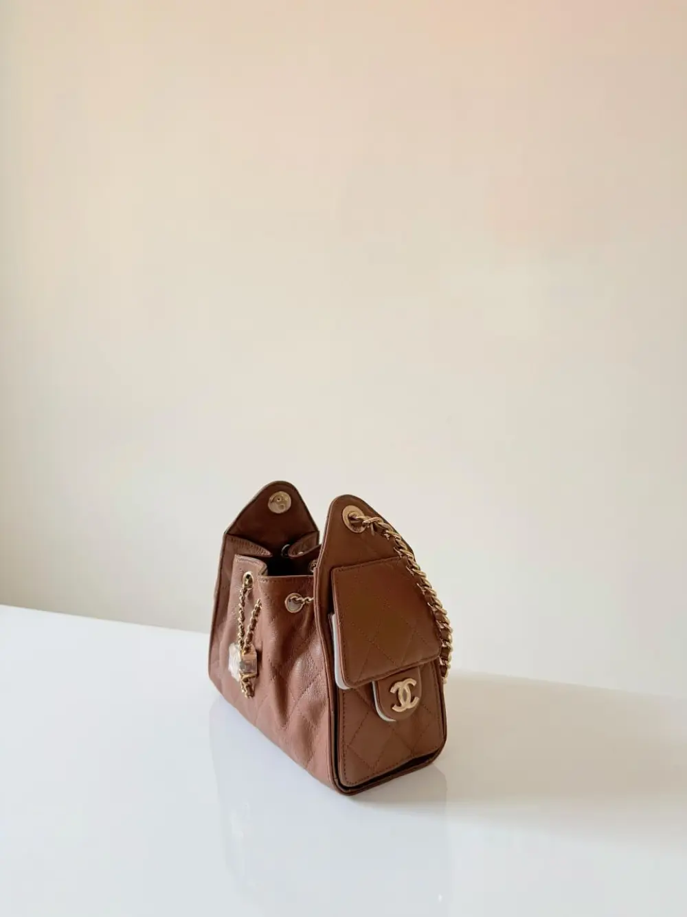 CHANEL C25 MINI HANDBAG CARAMEL GHW