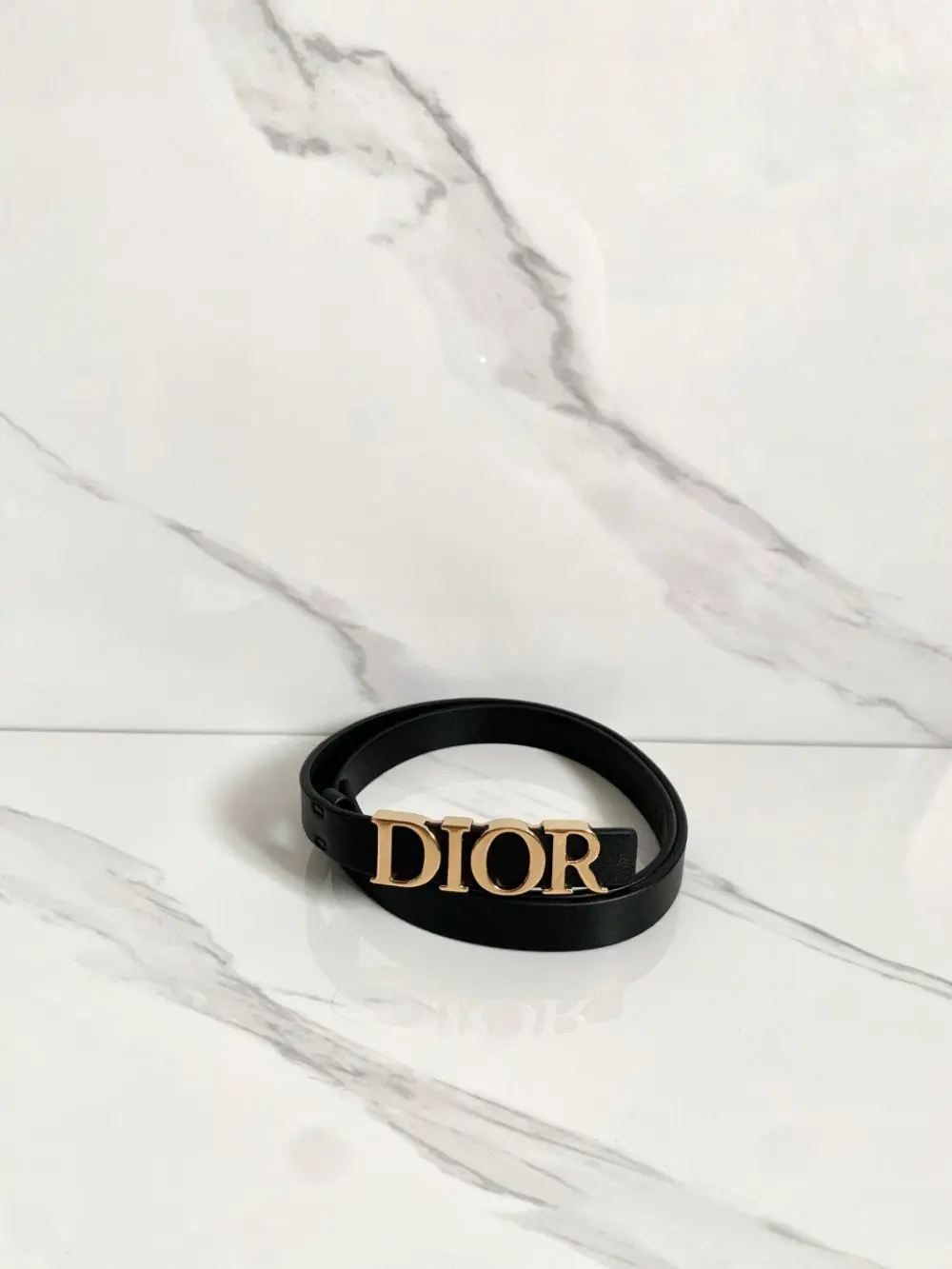 DIOR D-DREAM BELT 2CM black smooth calfskin