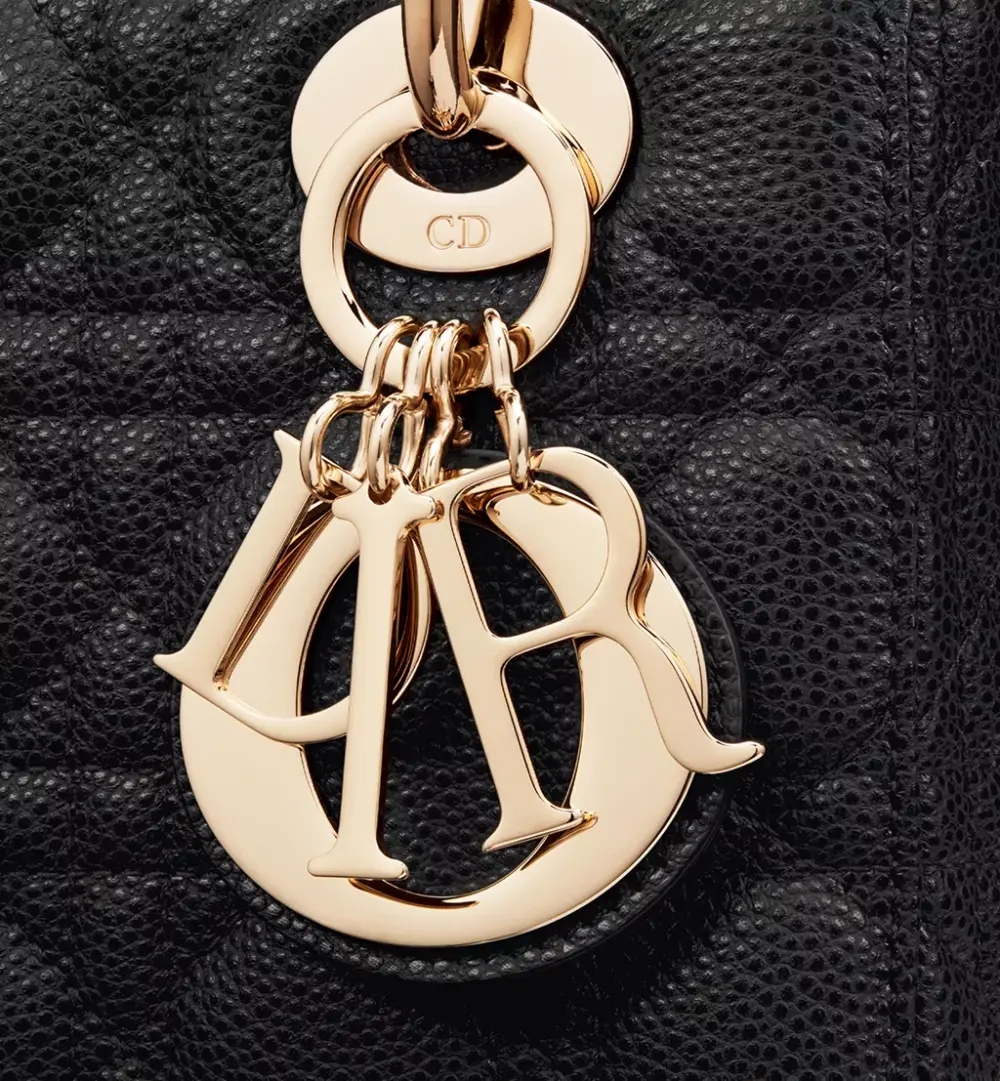 DIOR LADY DIOR SMALL BLACK GHW