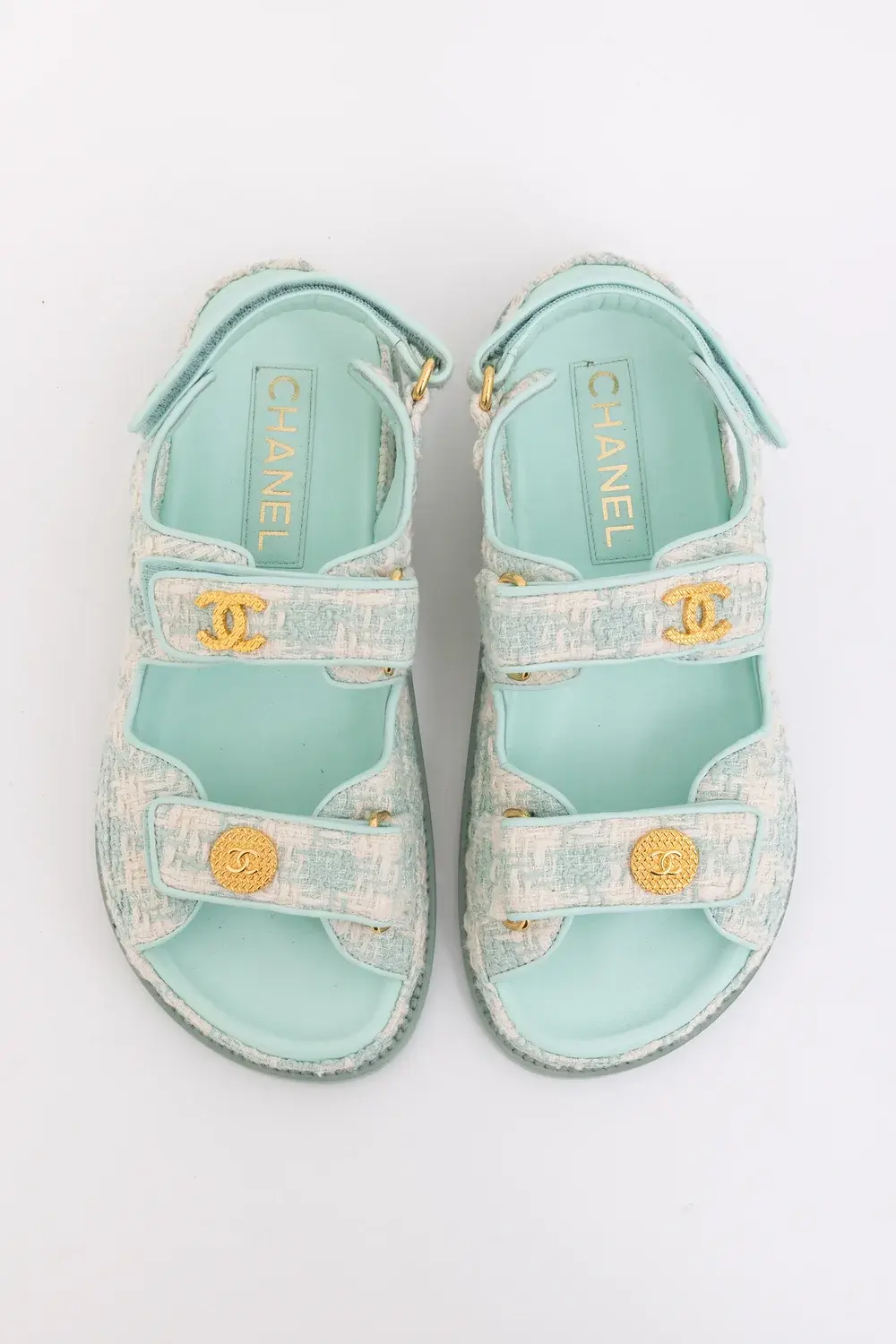 KNIT DAD SANDAL · LIGHT BLUE ECRU GHW