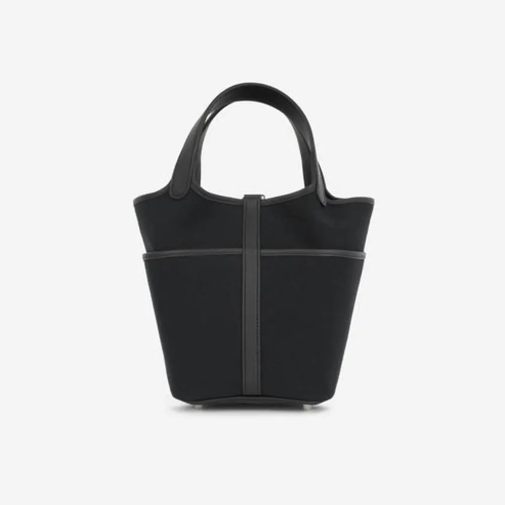 HERMES PICOTIN 18 CARGO BLACK / BLACK GOELAND & SWIFT PHW