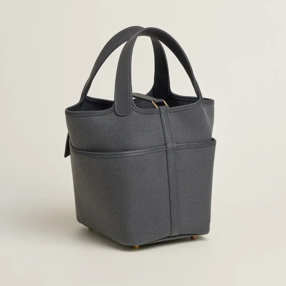 HERMES PICOTIN 18 CARGO ARDOISE / ARDOISE GOELAND & SWIFT GHW
