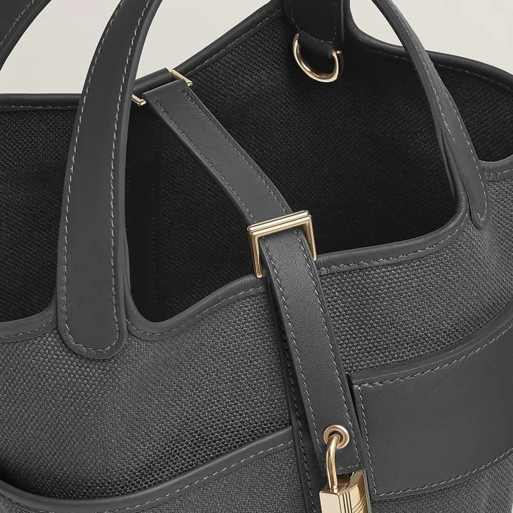 HERMES PICOTIN 18 CARGO ARDOISE / ARDOISE GOELAND & SWIFT GHW