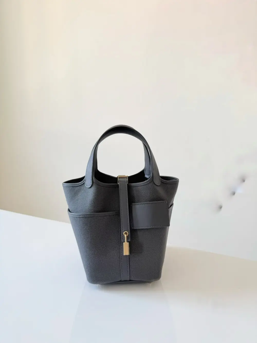 HERMES PICOTIN 18 CARGO ARDOISE / ARDOISE GOELAND & SWIFT GHW