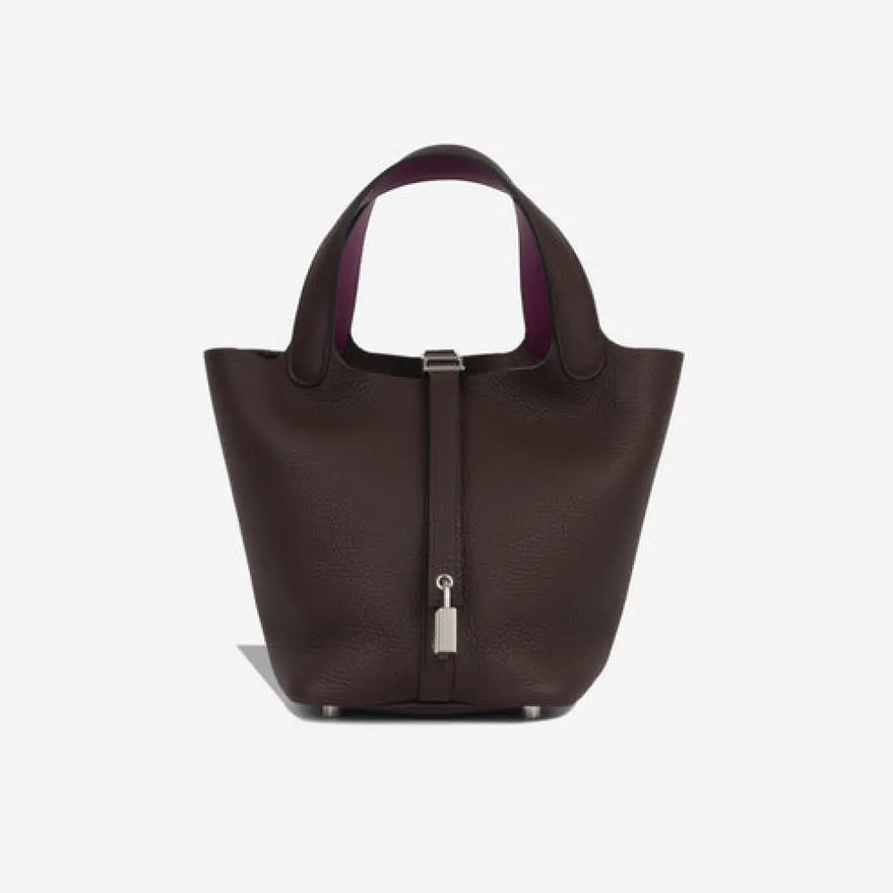 HERMES PICOTIN 18 BE ROUGE SELLIER / ANEMONE PHW