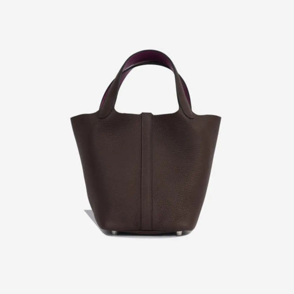 HERMES PICOTIN 18 BE ROUGE SELLIER / ANEMONE PHW