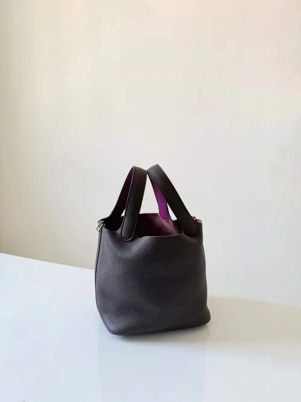 HERMES PICOTIN 18 BE ROUGE SELLIER / ANEMONE PHW