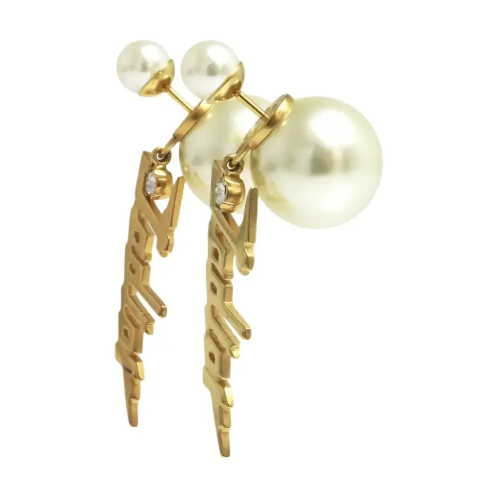 DIOR EARRING ANTING DROP - JADIOR GRAPHIC W/ CRYSTAL ghw