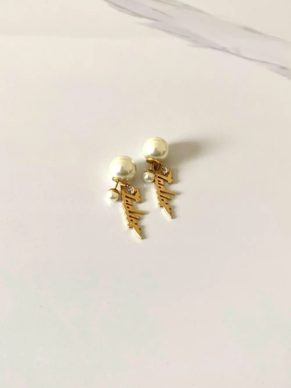 DIOR EARRING ANTING DROP - JADIOR GRAPHIC W/ CRYSTAL ghw