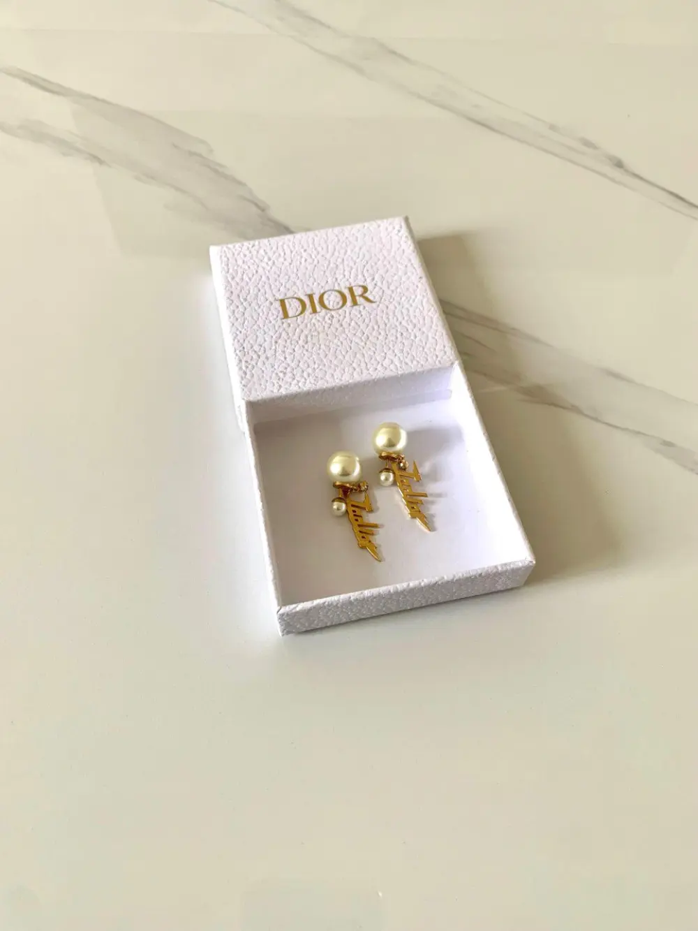DIOR EARRING ANTING DROP - JADIOR GRAPHIC W/ CRYSTAL ghw
