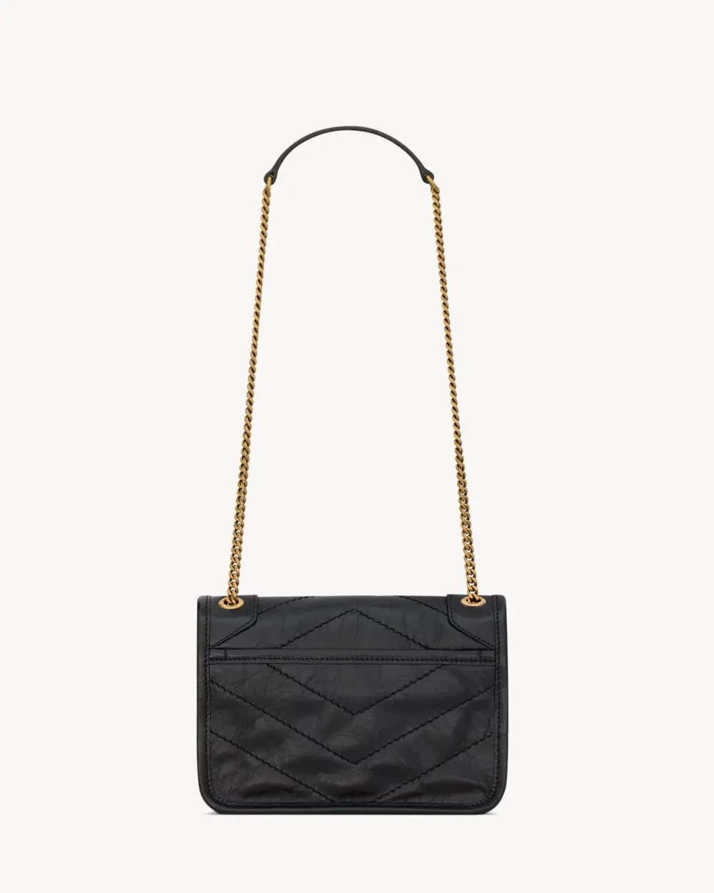 YSL SAINT LAURENT NIKI MINI VINTAGE LEATHER BLACK GHW