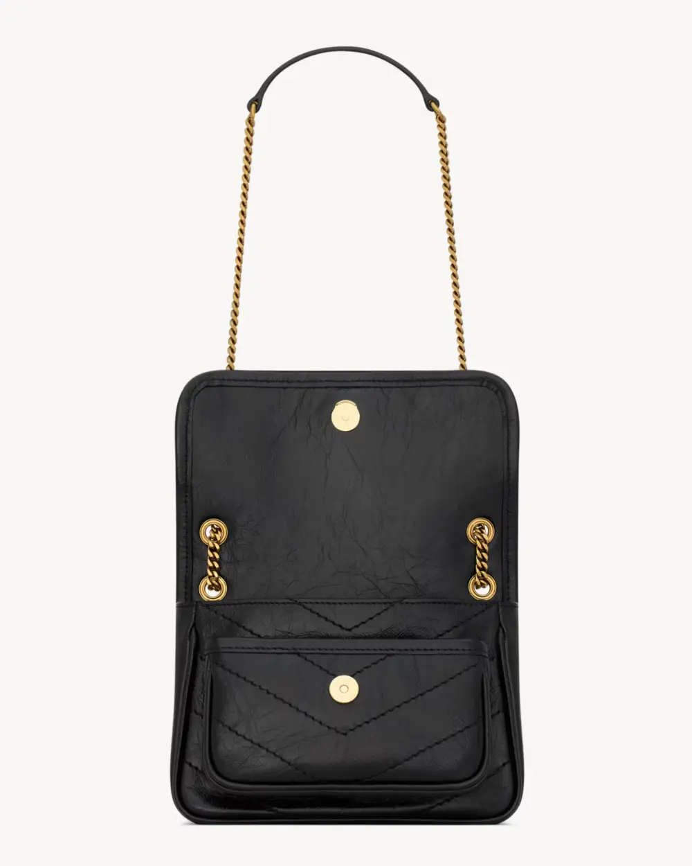 YSL SAINT LAURENT NIKI MINI VINTAGE LEATHER BLACK GHW