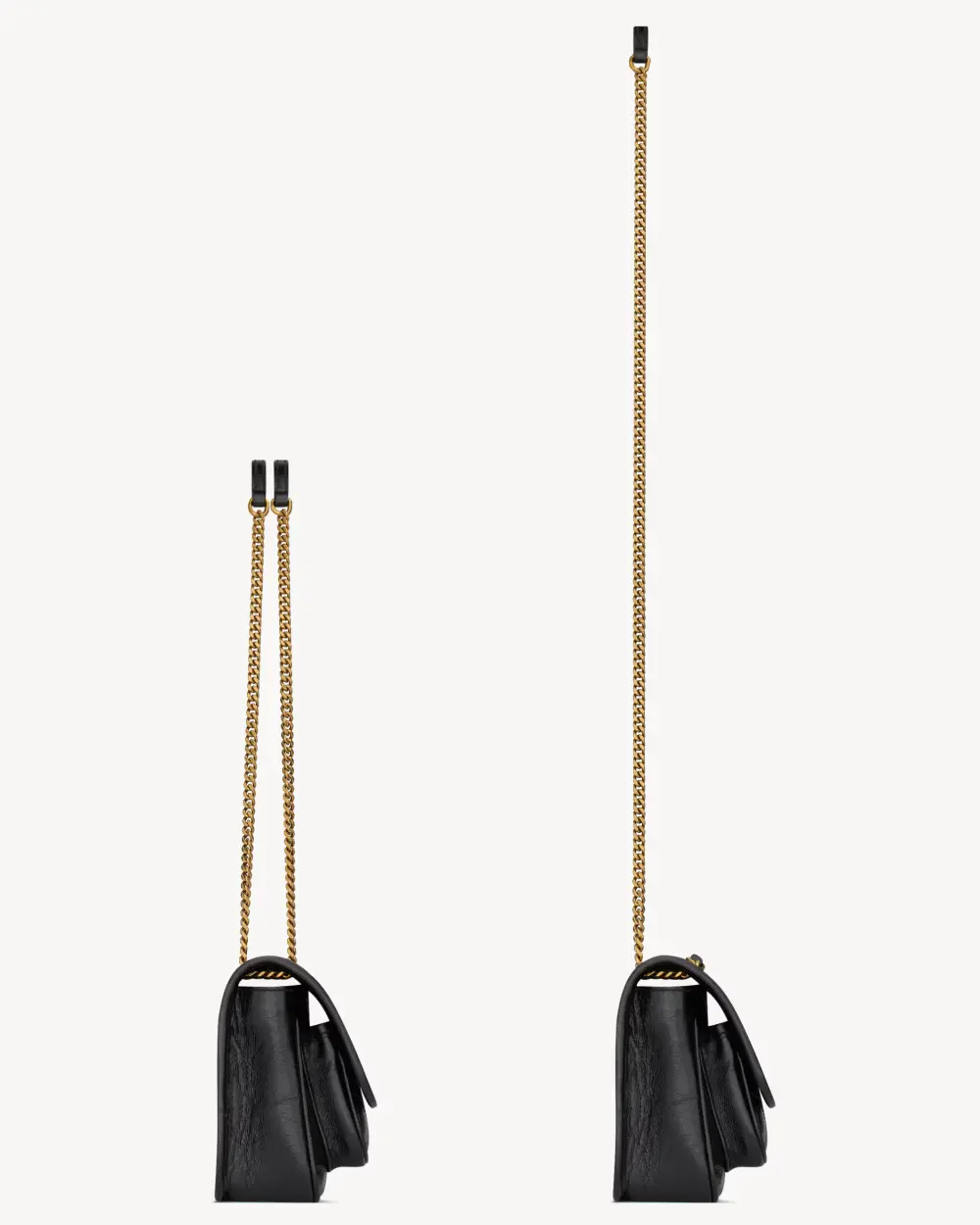 YSL SAINT LAURENT NIKI MINI VINTAGE LEATHER BLACK GHW