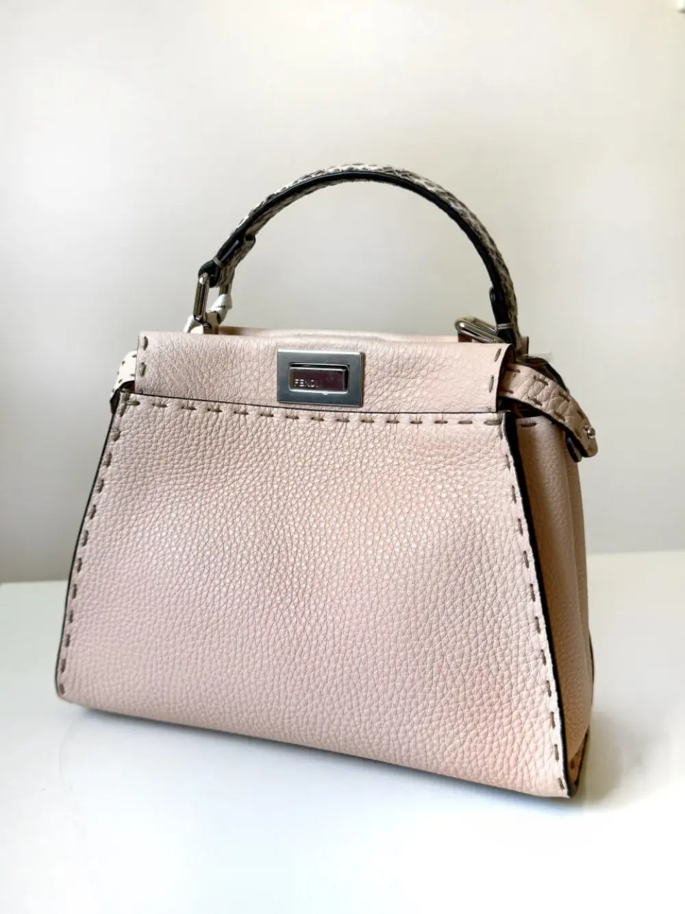 FENDI PEEKABOO MINI BAG NUDE PINK PHW