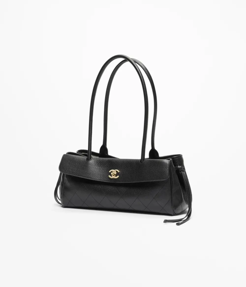 CHANEL EAST WEST SMALL BLACK GHW