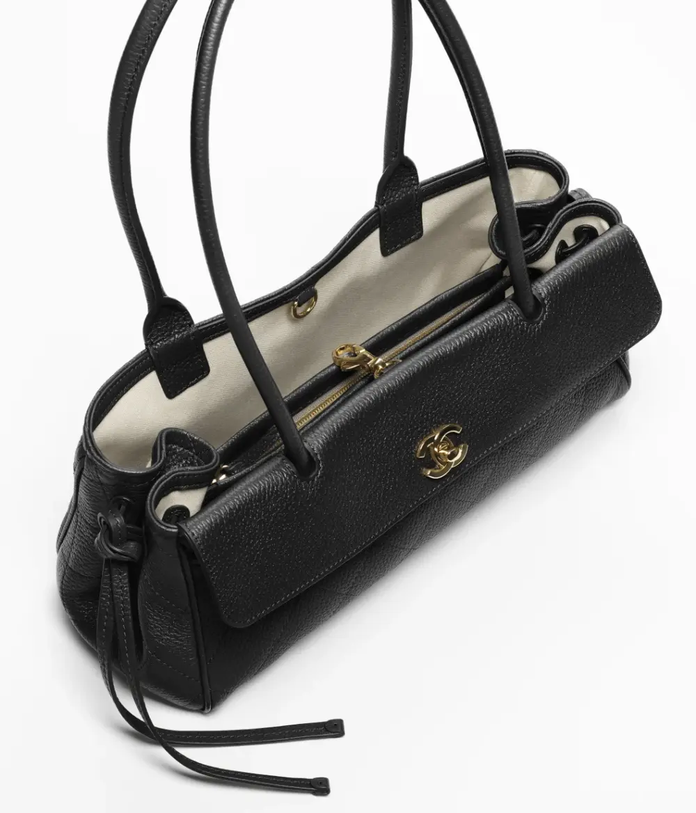 CHANEL EAST WEST SMALL BLACK GHW