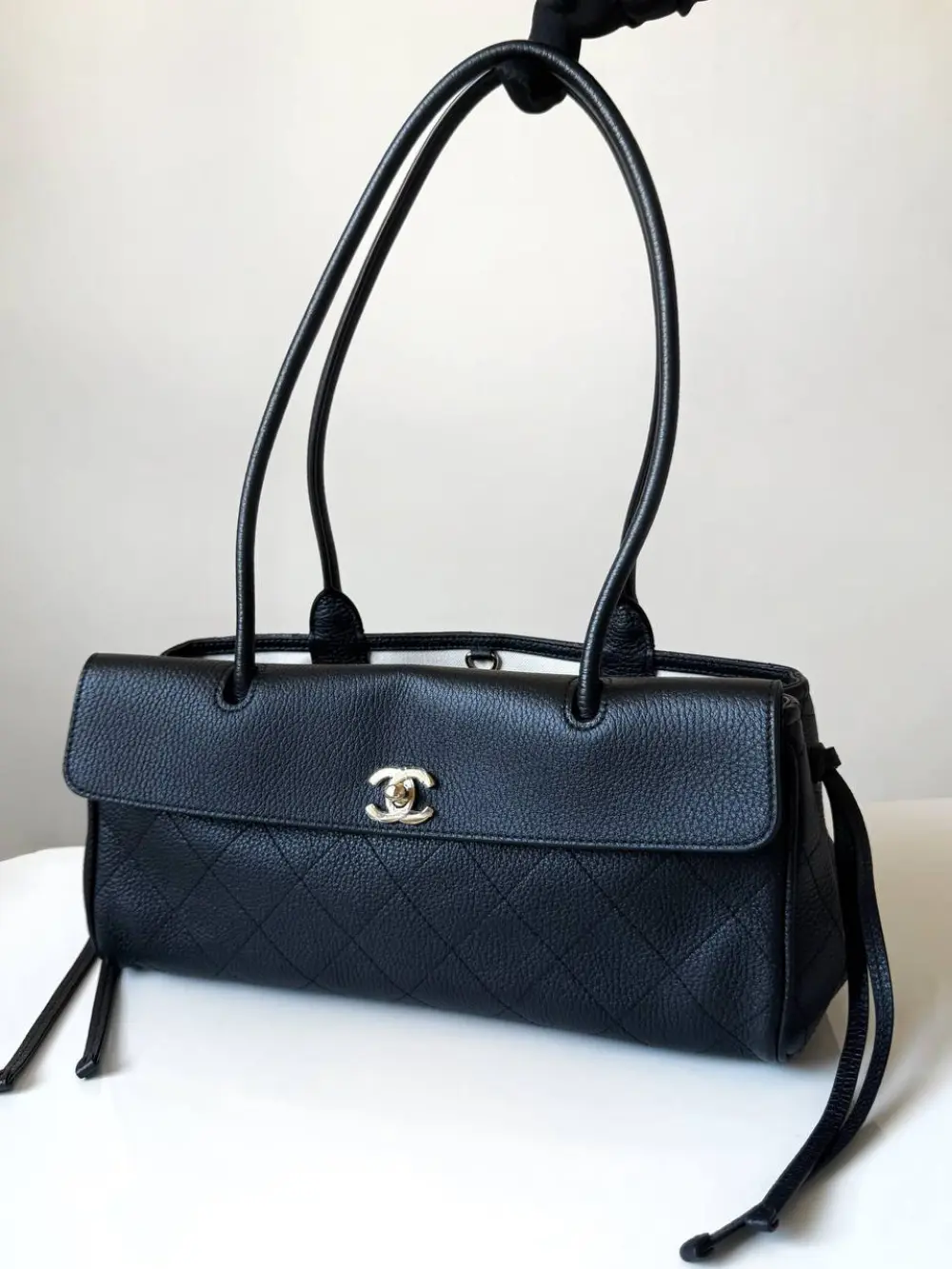CHANEL EAST WEST SMALL BLACK GHW