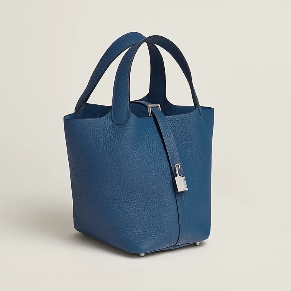 HERMES PICOTIN 18 BLEU TIE PHW