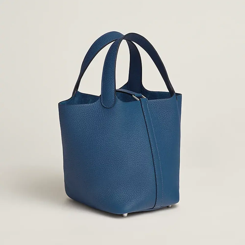 HERMES PICOTIN 18 BLEU TIE PHW