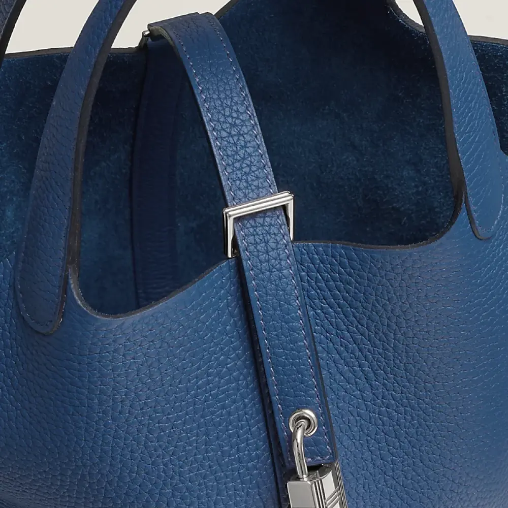 HERMES PICOTIN 18 BLEU TIE PHW