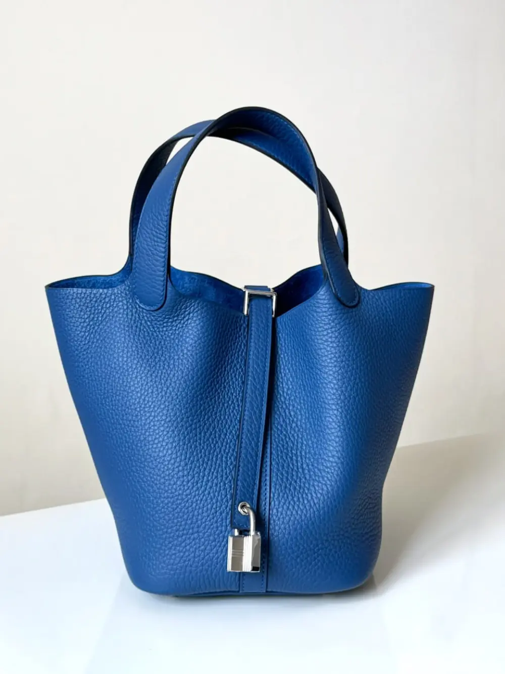 HERMES PICOTIN 18 BLEU TIE PHW