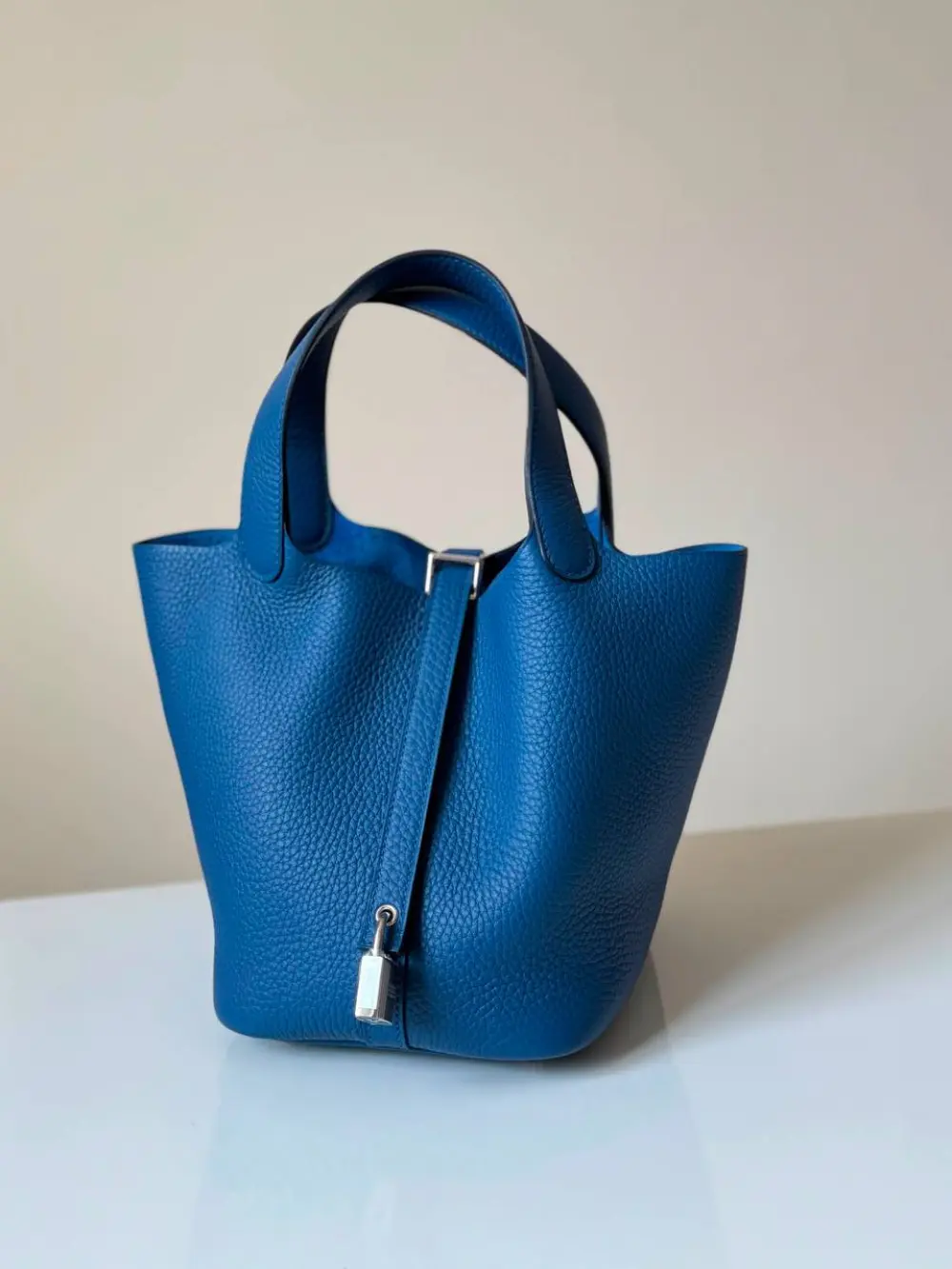 HERMES PICOTIN 18 BLEU TIE PHW
