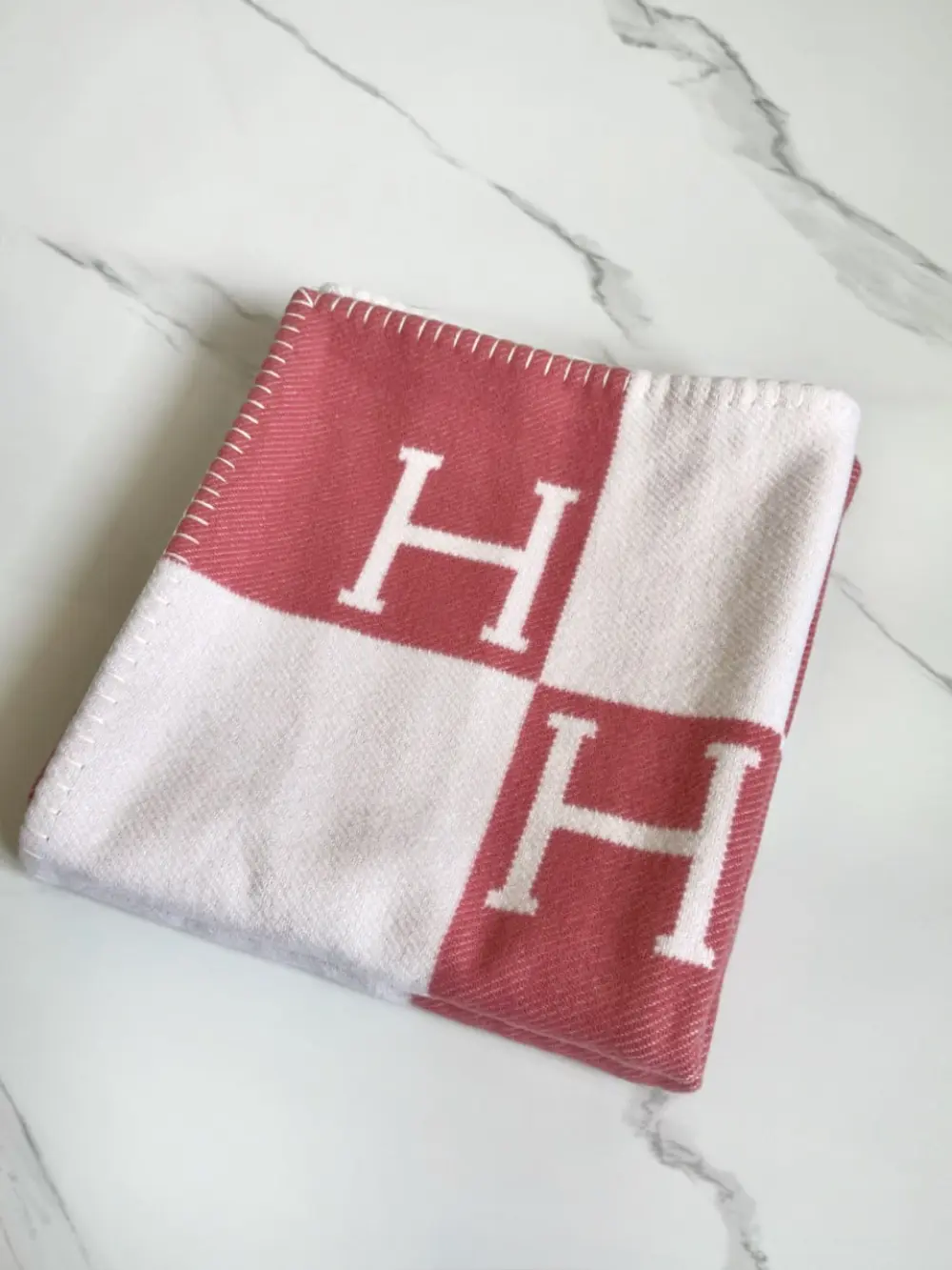 HERMES AVALON BABY BLANKET ROSE AIRELLES