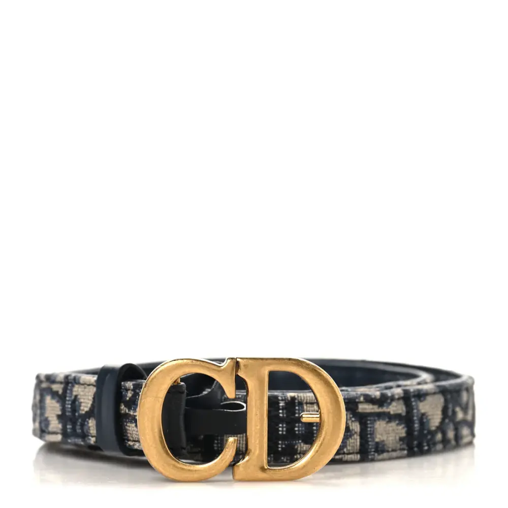 WOMEN BELT 2CM LOGO CD · blue oblique ghw