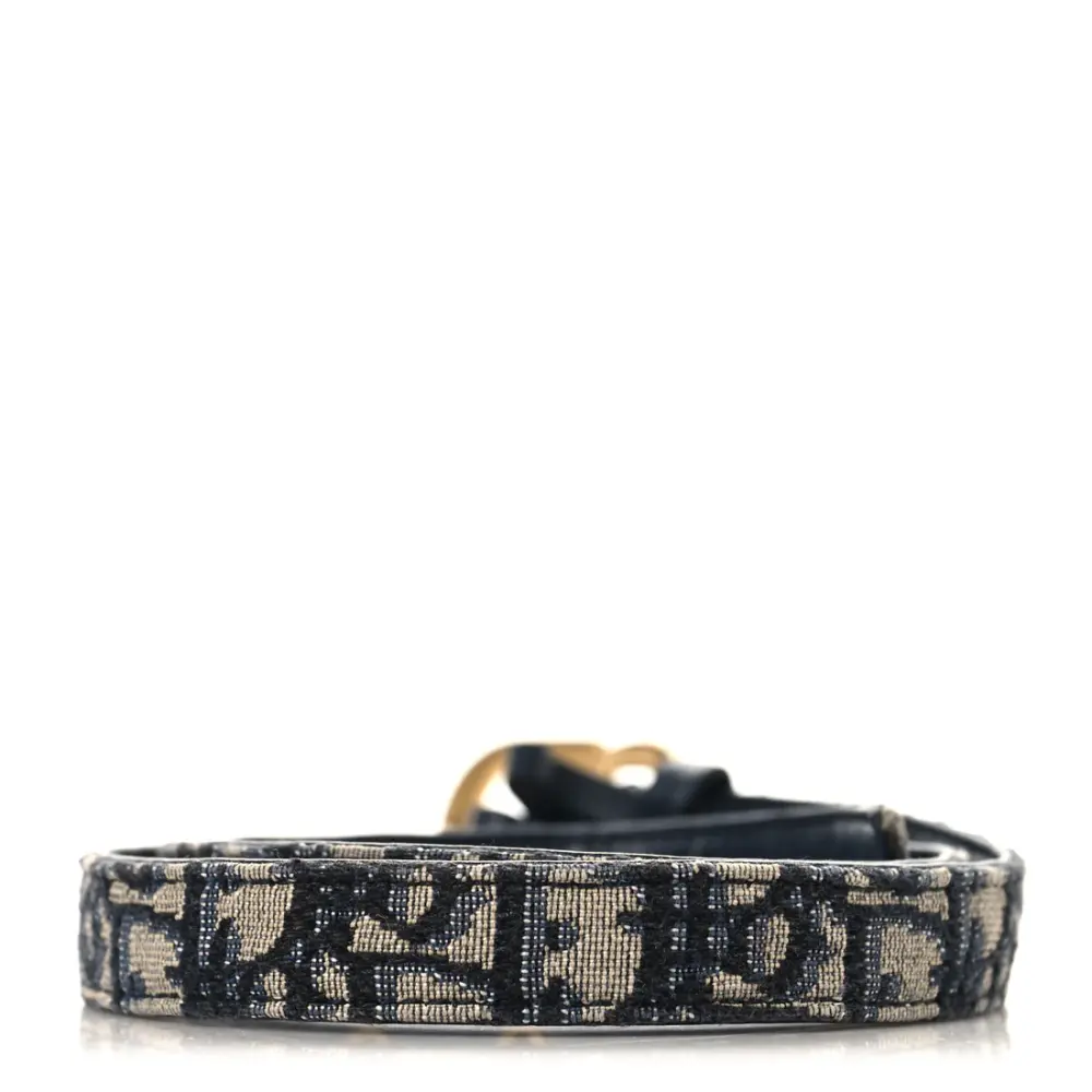 DIOR WOMEN BELT 2CM LOGO CD blue oblique ghw