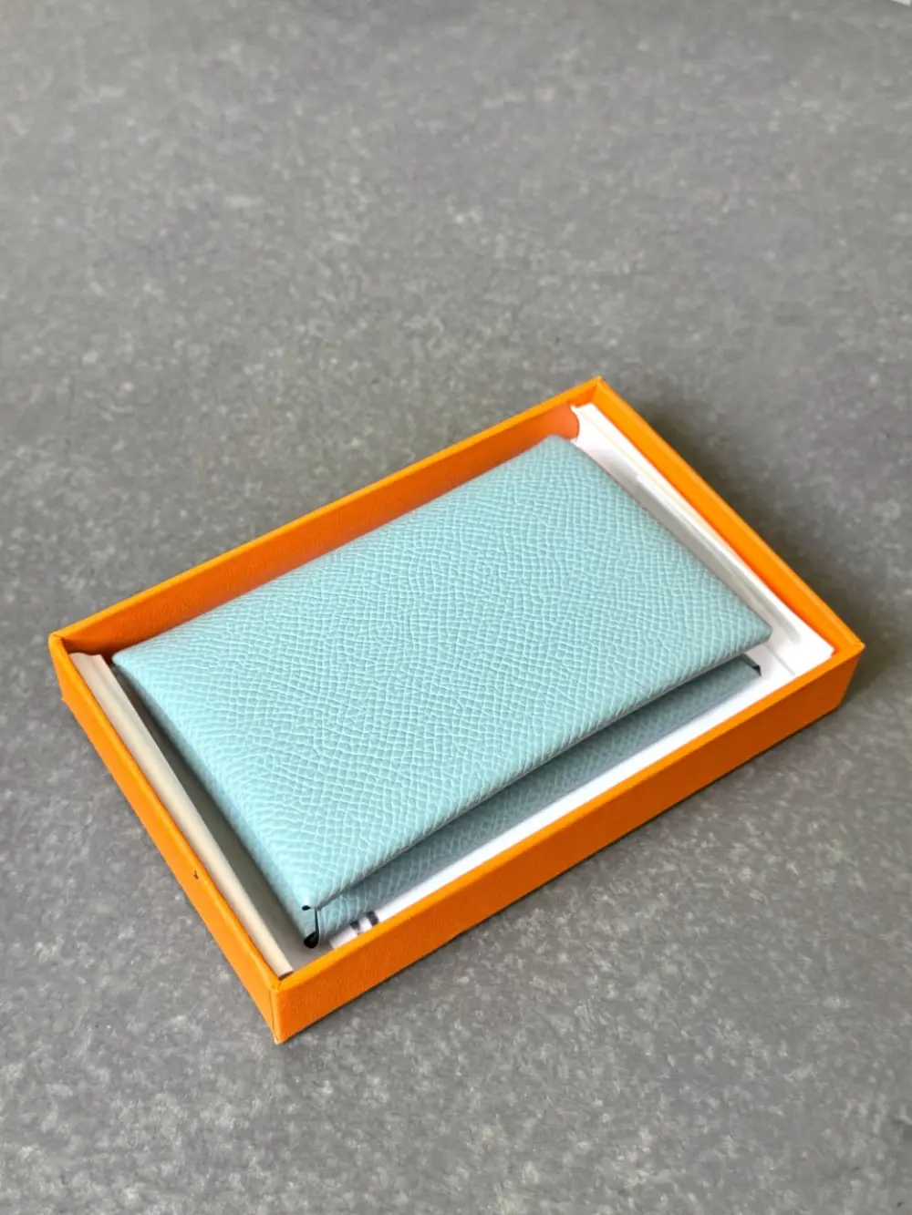 HERMES CALVI CARD HOLDER CIEL EPSOM