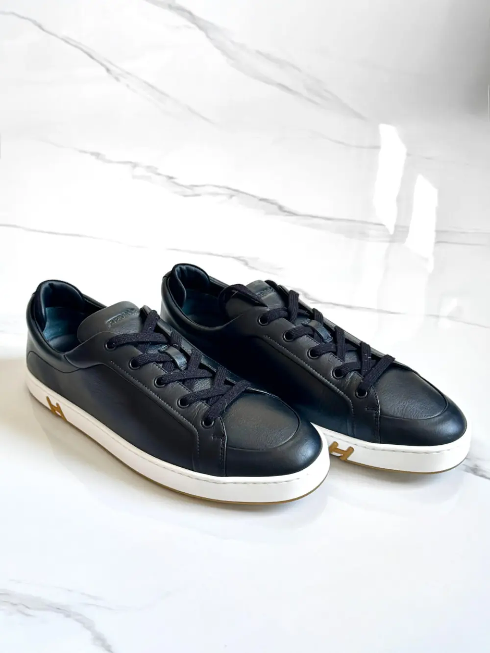 HERMES KID SNEAKER BLACK - BROWN 