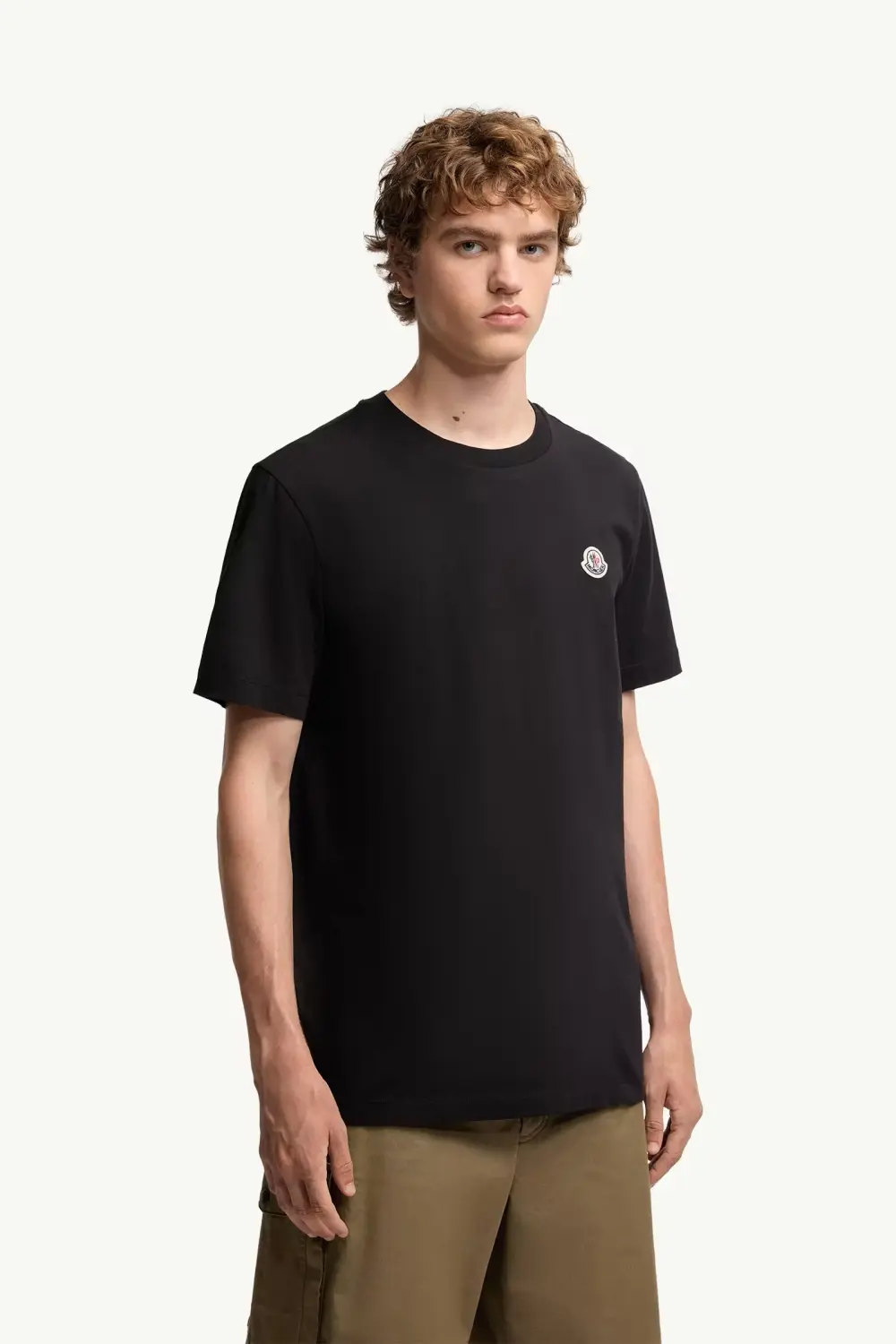 MONCLER LOGO PATCH COTTON TSHIRT BLACK