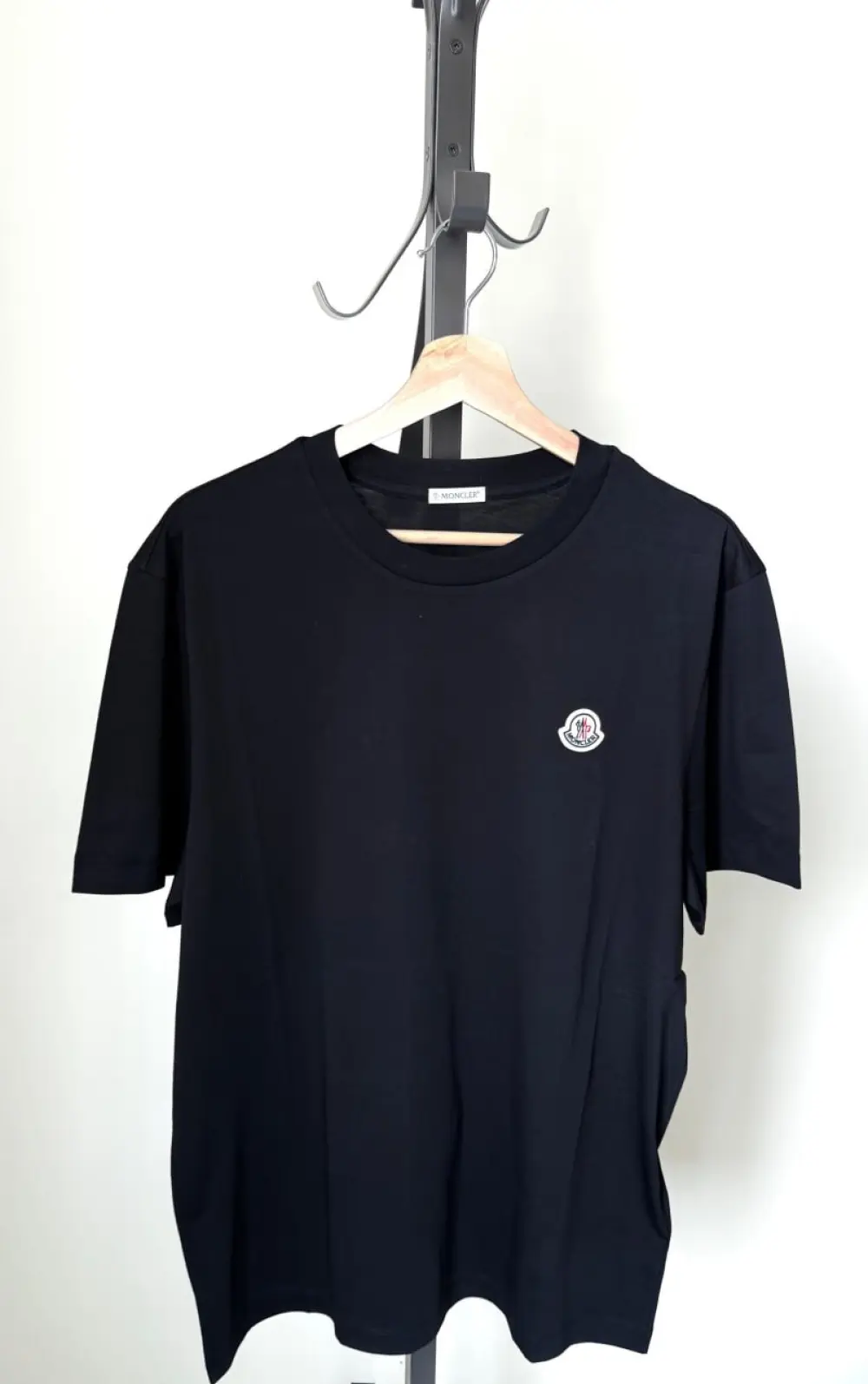 MONCLER LOGO PATCH COTTON TSHIRT BLACK