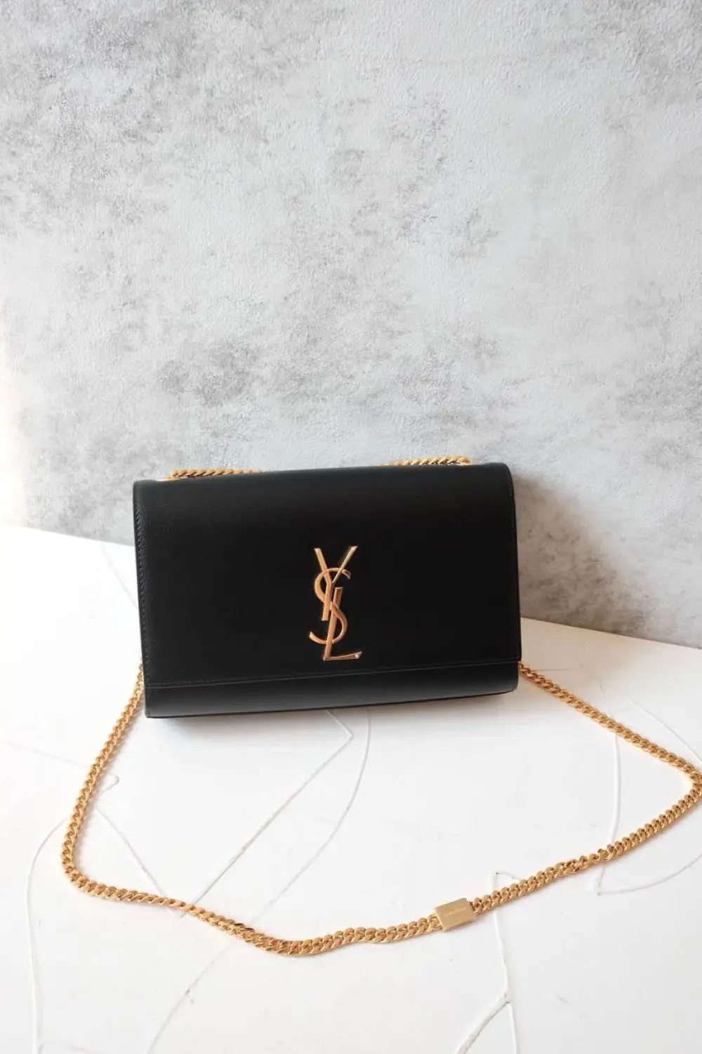 YSL SAINT LAURENT KATE MEDIUM BLACK GHW
