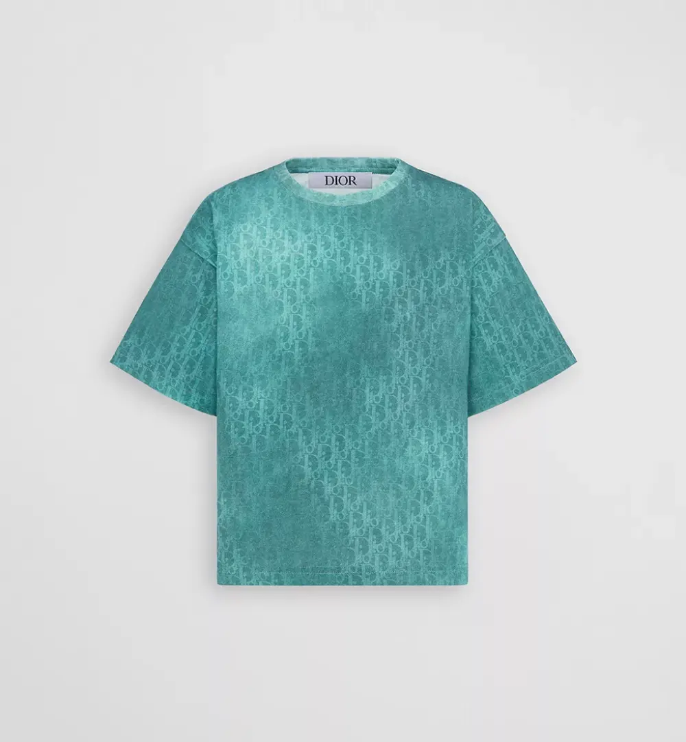 KIDS TSHIRT · GRADIENT BLUE DIOR OBLIQUE COTTON JERSEY