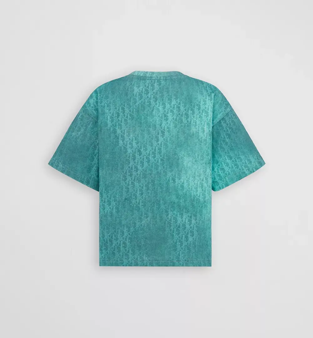 DIOR KIDS TSHIRT GRADIENT BLUE DIOR OBLIQUE COTTON JERSEY