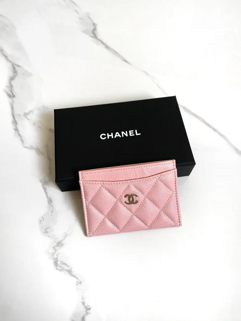 CHANEL CLASSIC CARD HOLDER BABY PINK CAVIAR SHW