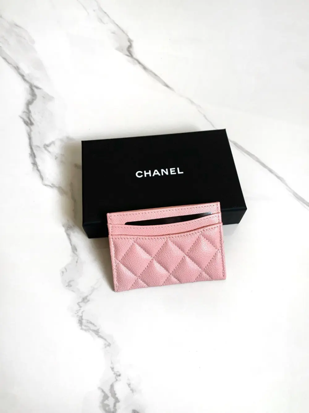 CHANEL CLASSIC CARD HOLDER BABY PINK CAVIAR SHW