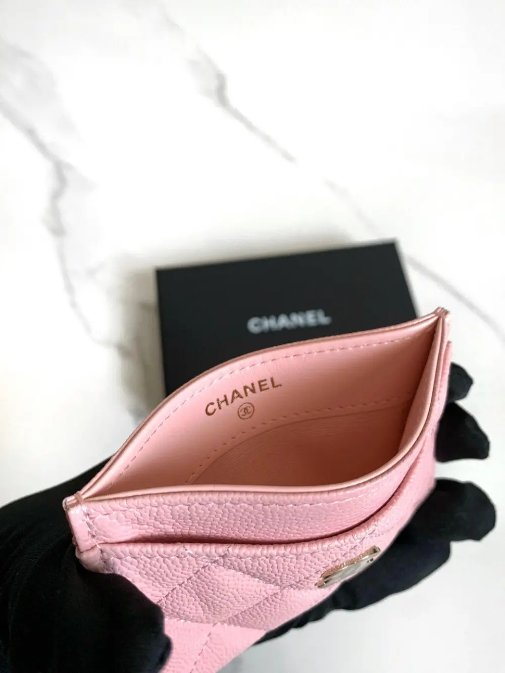 CHANEL CLASSIC CARD HOLDER BABY PINK CAVIAR SHW