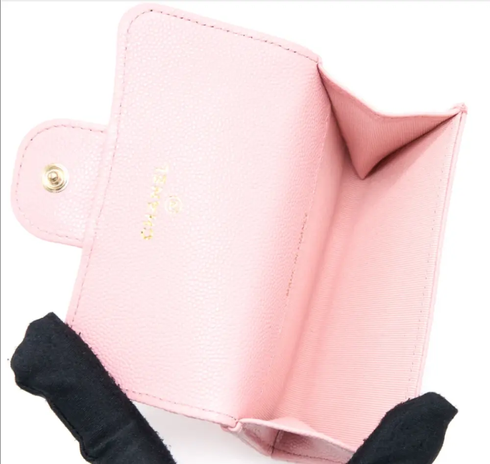 CHANEL CLASSIC CARD CASE FLAP LIGHT BABY PINK CAVIAR SHW