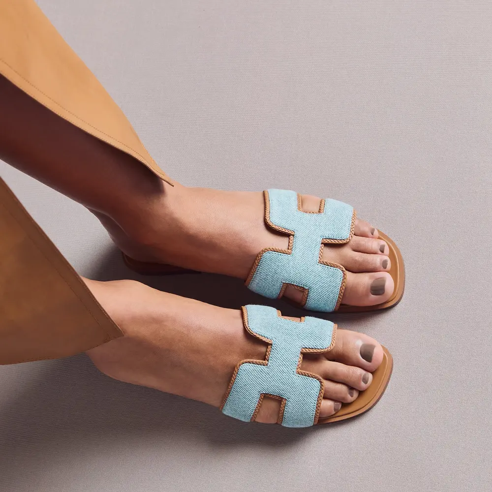 HERMES ORAN DENIM BLEU CLAIR / NATUREL