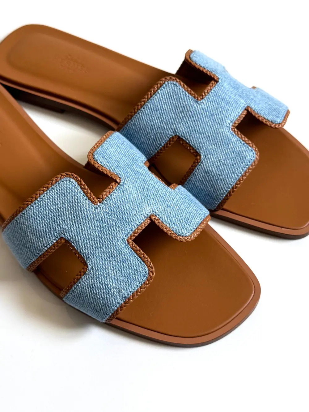 HERMES ORAN DENIM BLEU CLAIR / NATUREL