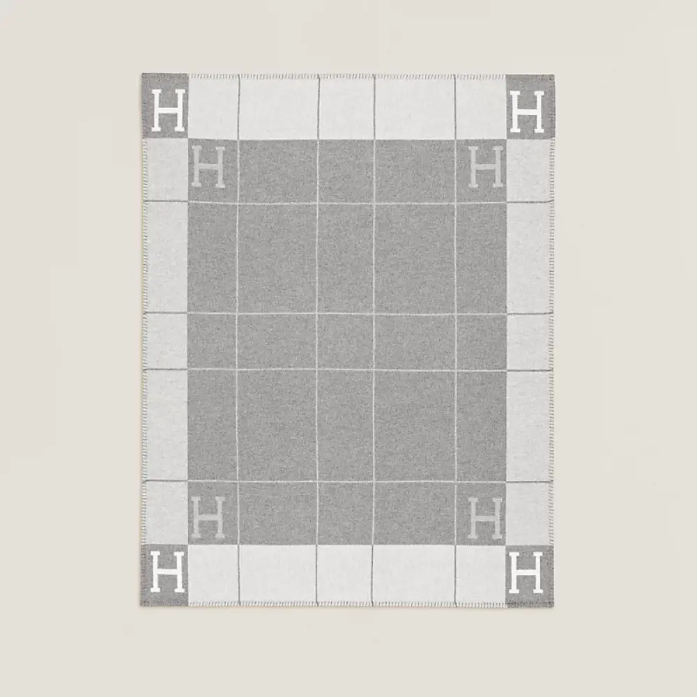 AVALON THROW III BLANKET · ECRU / GRIS CLAIR